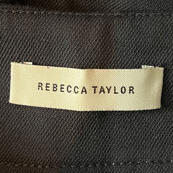 Rebecca Taylor Pants high rise ankle pintuck cropped gray size 0 - Picture 5 of 7